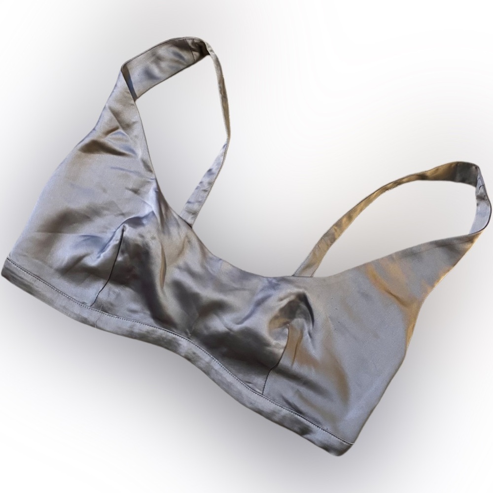 Sexy Chic Skims Sporty Satin Scoop Bralette in Mirror Size XL Extra Large NWT